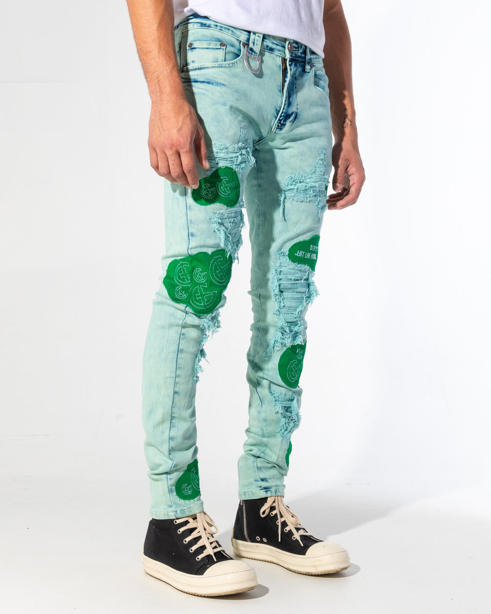 FILL THE VOID DENIM (EMERALD WASH/PATCHWORK) – Gala Original