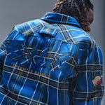 FACES FLANNEL OVERSHIRT (BLUE)