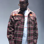 FACES FLANNEL OVERSHIRT (BROWN/PINK)