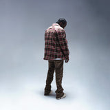 FACES FLANNEL OVERSHIRT (BROWN/PINK)