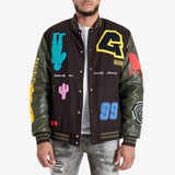 IT'S COMPLICATED VARSITY JACKET (FUDGE/FOREST NIGHT)