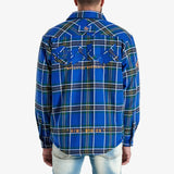 FACES FLANNEL OVERSHIRT (BLUE)