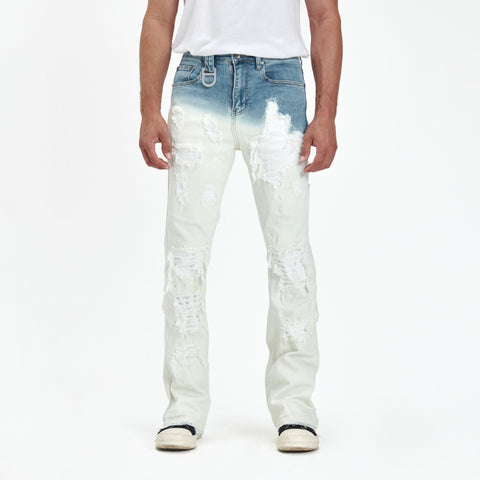 BLOT STACK DENIM (BLEACH OMBRE STONE)