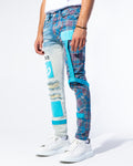 "DEFENDER" Blue Wash/Tartan Combo