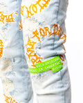 DEVASTATION DENIM (CLOUD WASH/ORANGE)