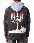"ACCOMPLICE" FLANNEL (BLACK TARTAN COMBO)
