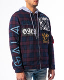 "ACCOMPLICE" FLANNEL (MAROON/NAVY COMBO)