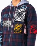 "ACCOMPLICE" FLANNEL (MAROON/NAVY COMBO)