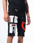 "IMPACT SHORTS" JET BLACK/RED