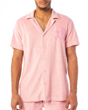 DOESN'T MATTER I'M LOADED BUTTON-UP (PINK BLUSH)