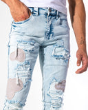 FILL THE VOID DENIM (WHITE WASH/PATCHWORK)