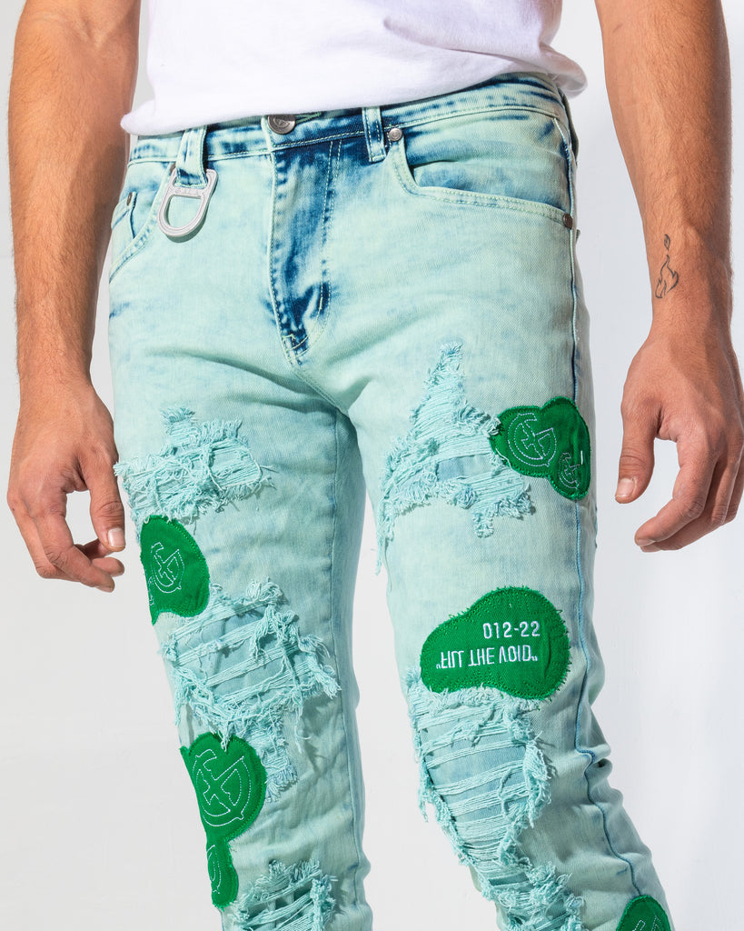 FILL THE VOID DENIM (EMERALD WASH/PATCHWORK) – Gala Original