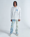 EGO MUST DIE THERMAL L/S TEE (WHITE/WHITE)